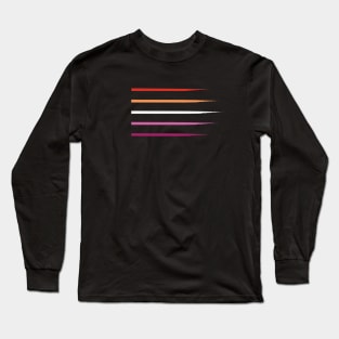 Lesbian Sunset Pride Flag Stripes Long Sleeve T-Shirt